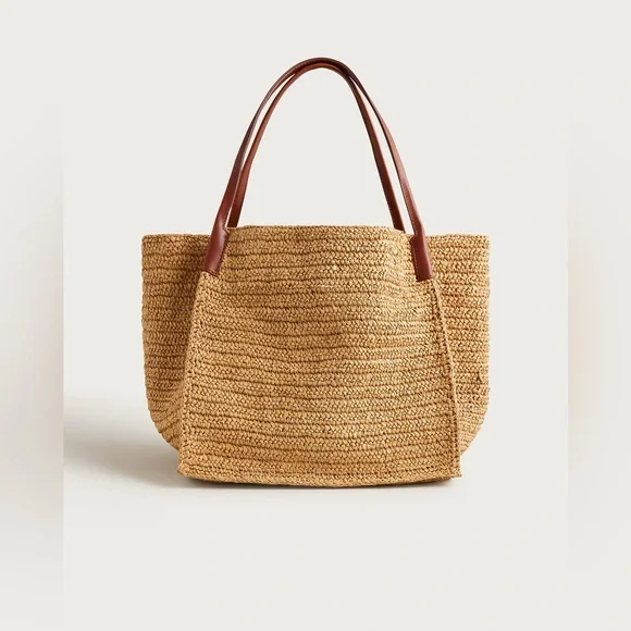 NWT J.Crew Large Handknotted Packable Tote Bag - Picture 2 of 9